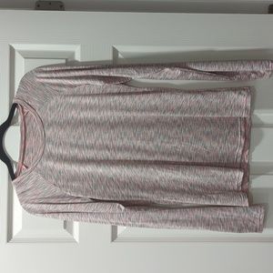 Workout Long Sleeve Shirt - Pink, Gray, White Size Large